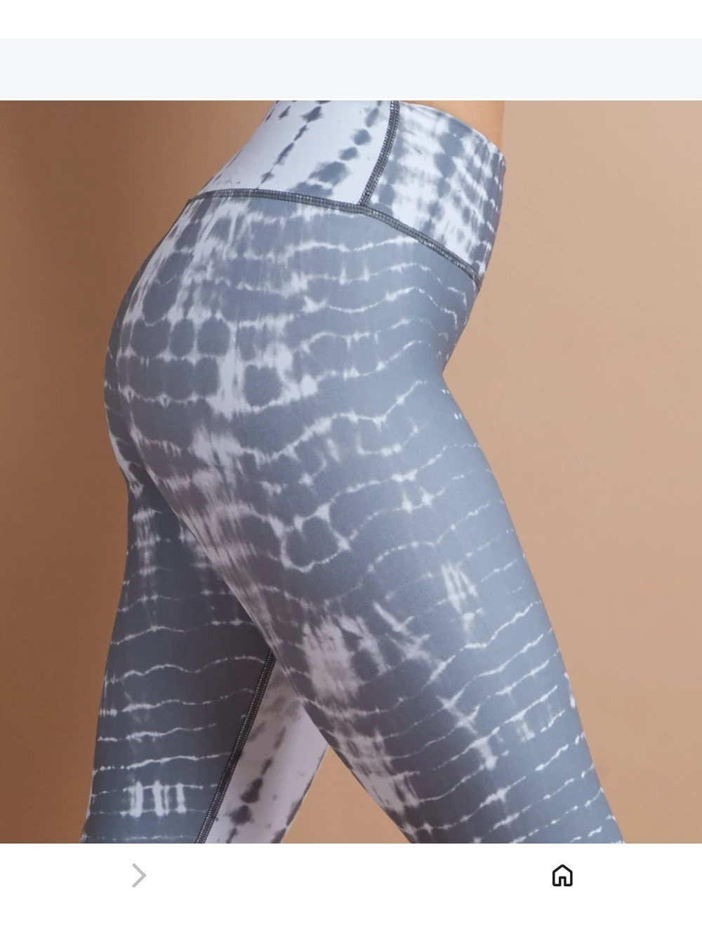 Tie-Dye High-Waist Indy Leggings in Slate Gray & White